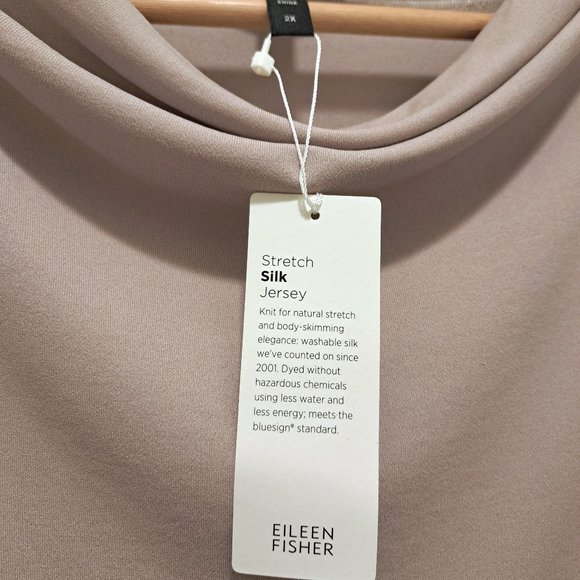 Eileen Fisher Stretch Silk Jersey Funnel Neck Tunic Size 2X - Picture 8 of 9